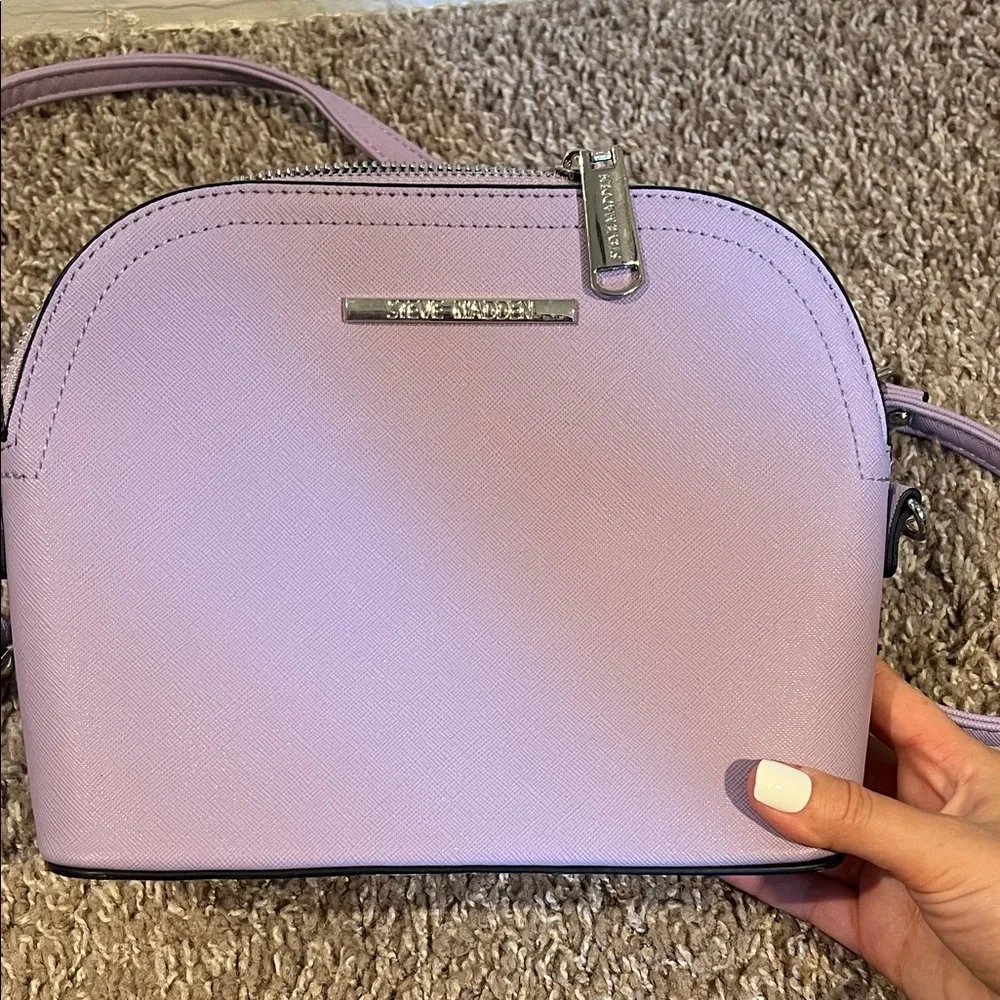 Steve Madden Lavender Dome Crossbody with Silver Chain